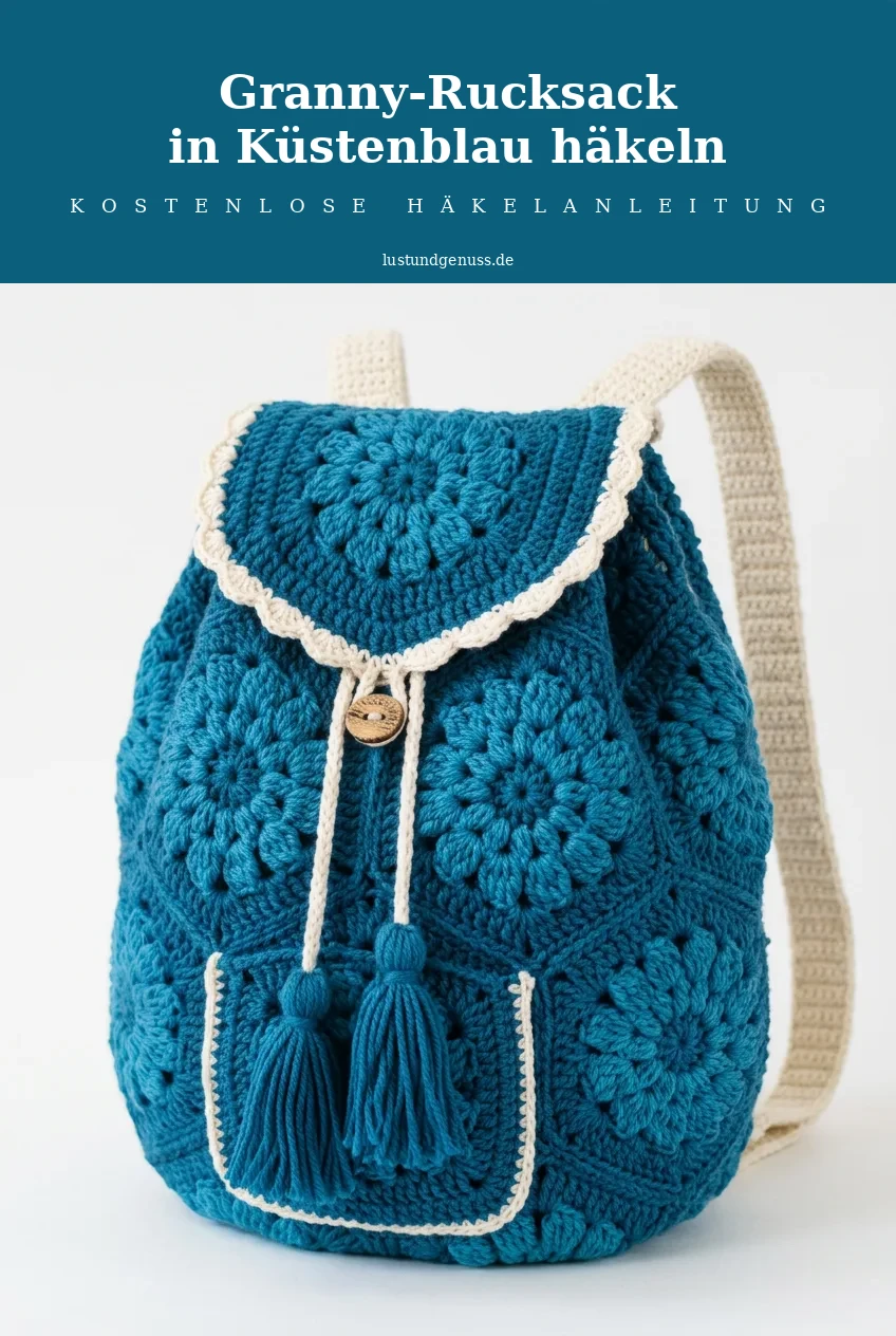 Granny-Rucksack in Küstenblau häkeln