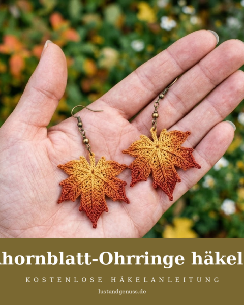 Ahornblatt-Ohrringe häkeln