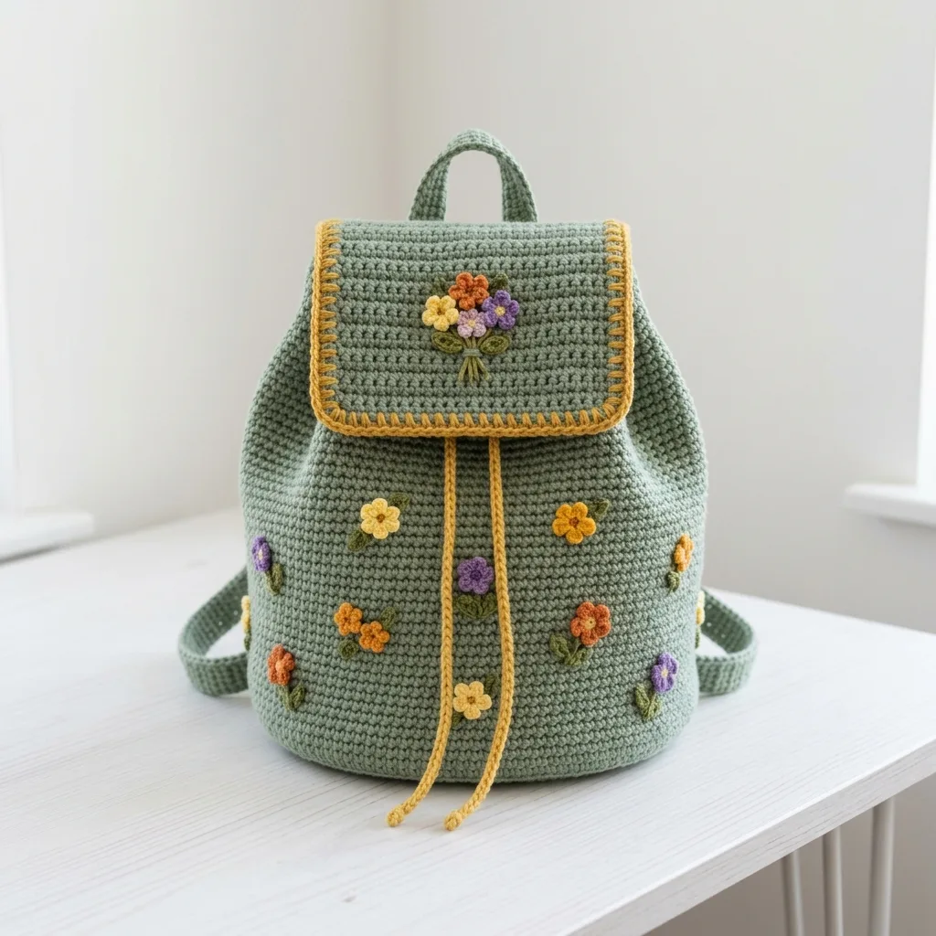 Salbei-Wildblumen-Rucksack häkeln